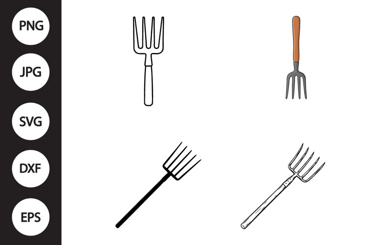 Garden Pitchfork SVG, Garden Pitchfork Clipart example image 1