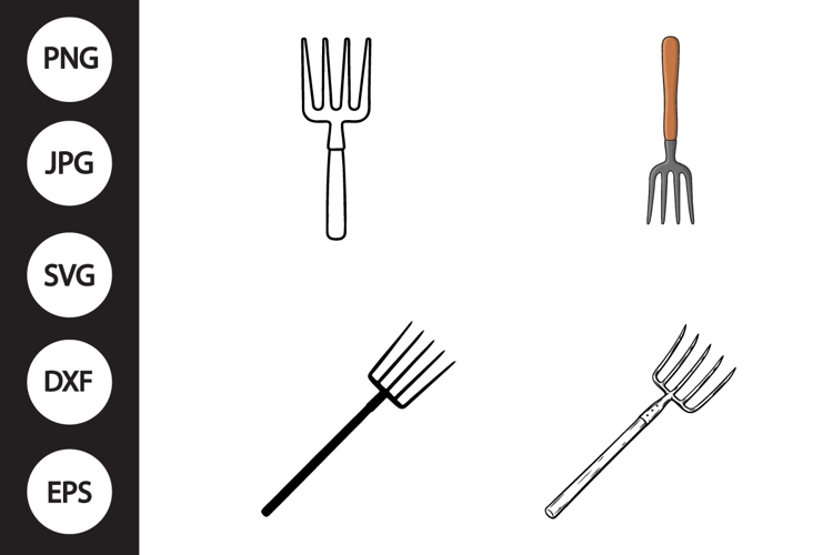 Garden Pitchfork SVG, Garden Pitchfork Clipart