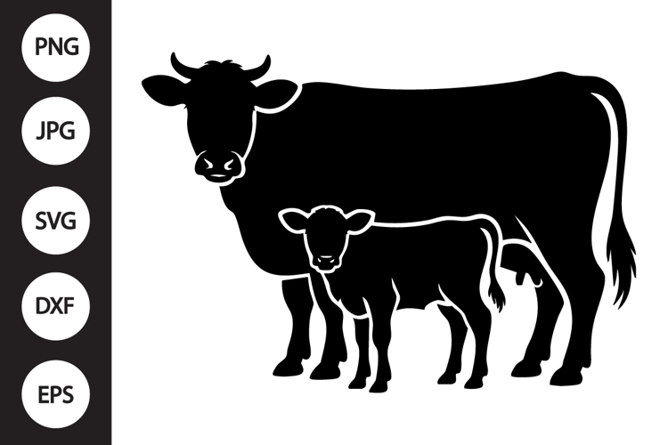 Cow Calf Silhouette