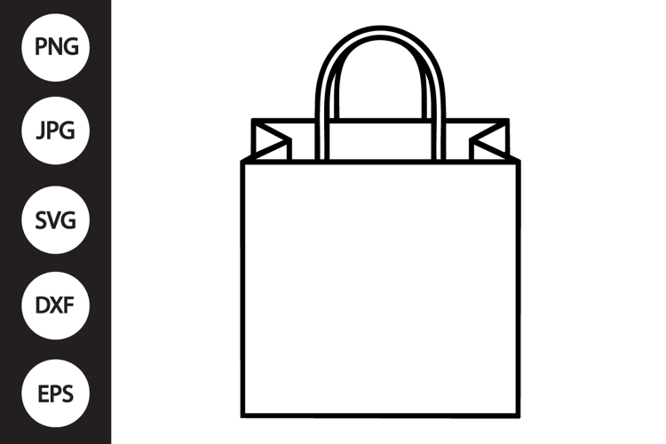 Paper Bag Outline SVG, Coloring Page