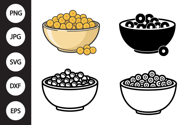 Cereal Bowl SVG, Cereal Bowl Clipart