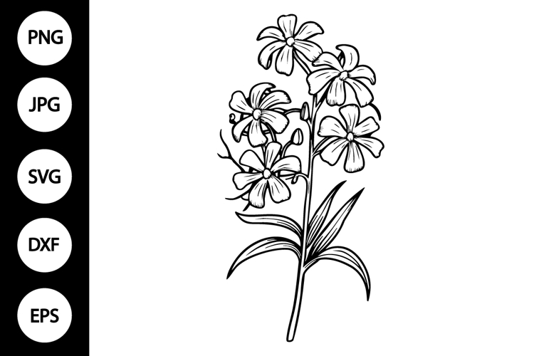 Flower Clipart Black And White Image 3