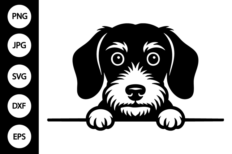 Peeking Wirehaired Dachshund Dog SVG
