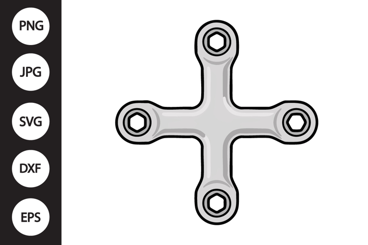 Cross Wheel Wrench SVG