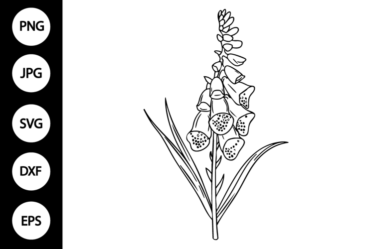 Flower Clipart Black And White Image 18