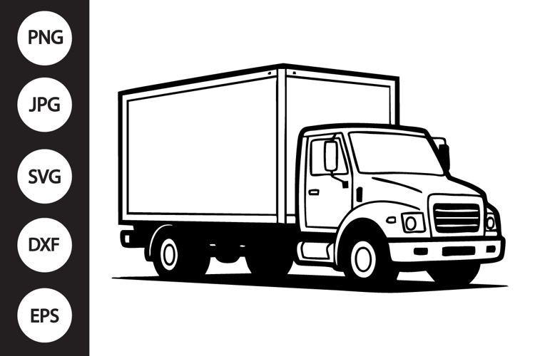 Box Truck Outline SVG, Coloring Page (6660760)