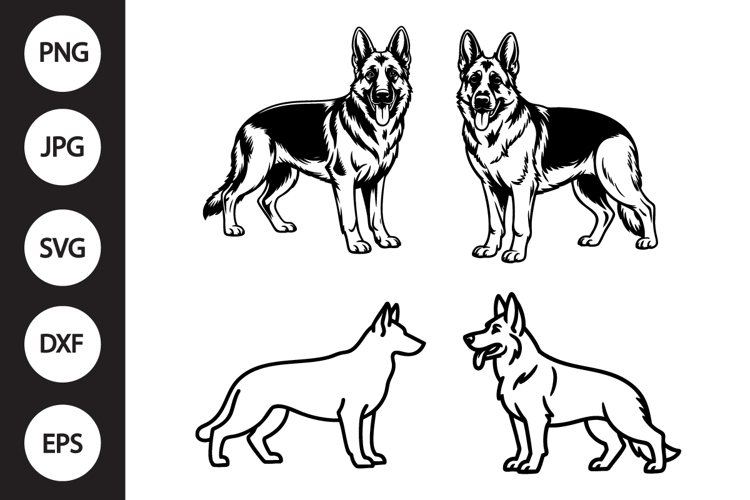 German Shepherd Silhouette SVGs