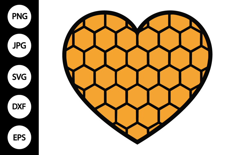 Honeycomb Heart Clipart SVG