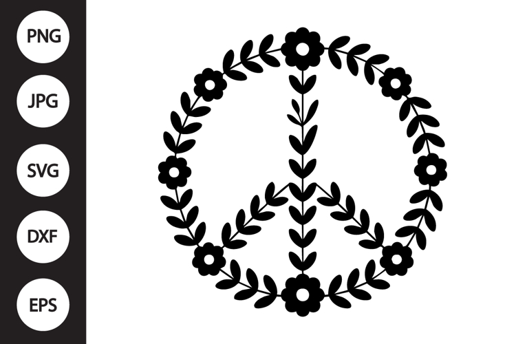 Floral Peace Sign Svg Image 2
