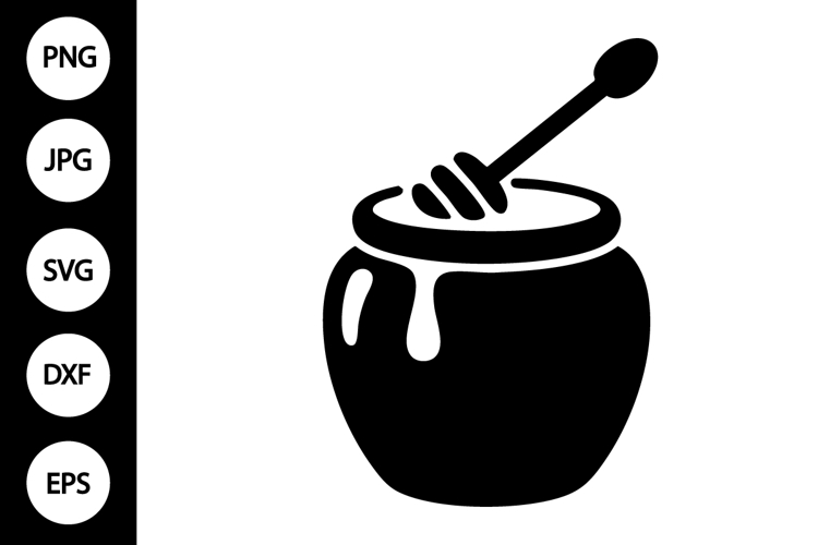 Dripping Honey Jar Silhouette SVG