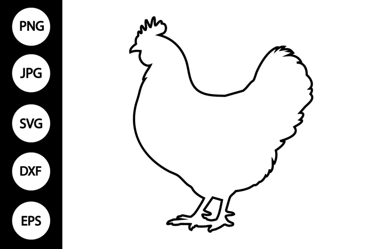 Chicken Outline SVG, Coloring Page