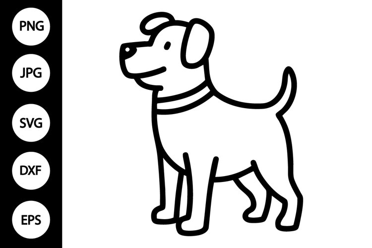 Dog Black And White Clipart Image 3