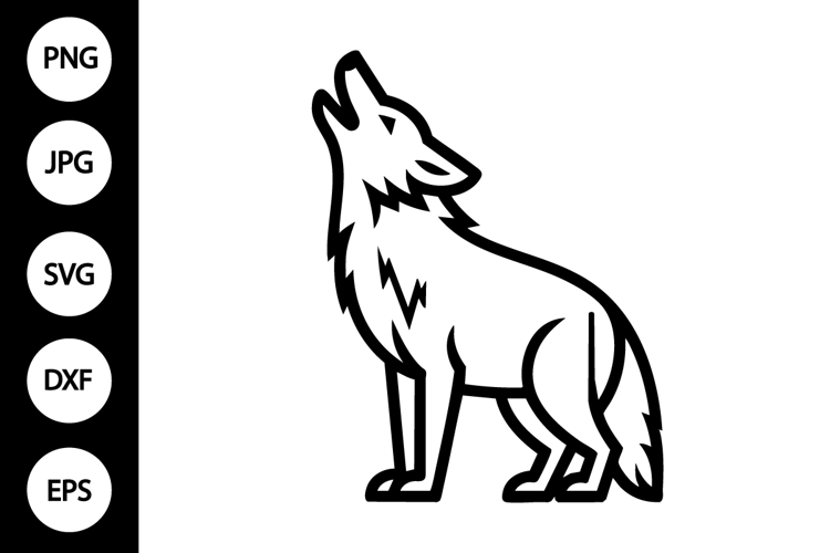 Coyote Outline SVG, Coloring Page