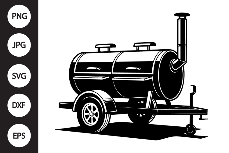 Bbq Smoker Trailer SVG example image 1