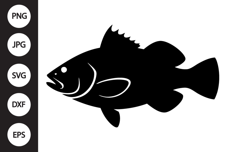 Black Drum Fish SVG