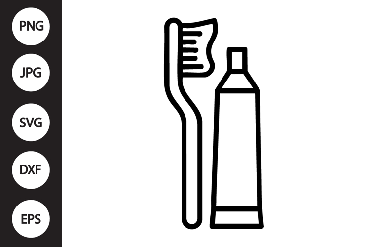 Toothbrush with Toothpaste SVG