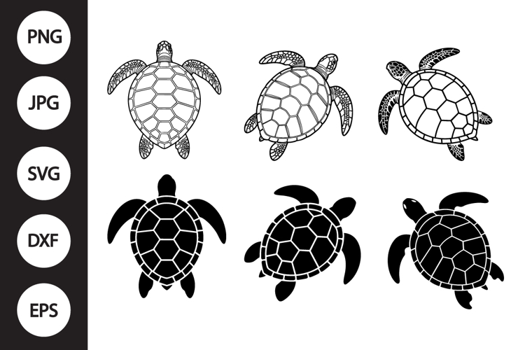 Silhouette Sea Turtle SVGs