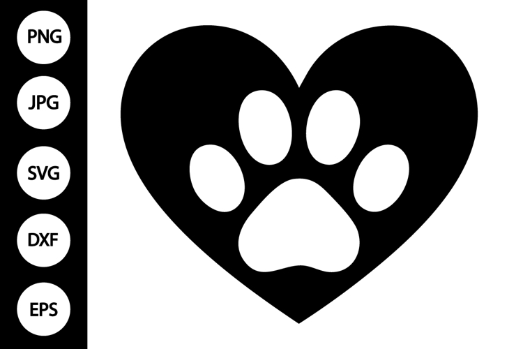 Heart paw print svg Image 7
