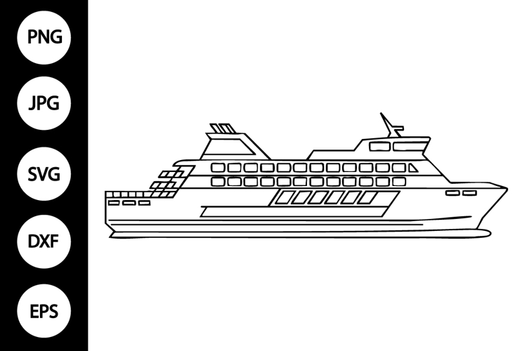 Ferry Outline SVG, Coloring Page