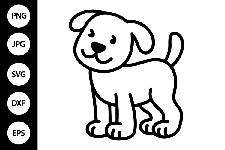 Dog Black And White Clipart Image 5