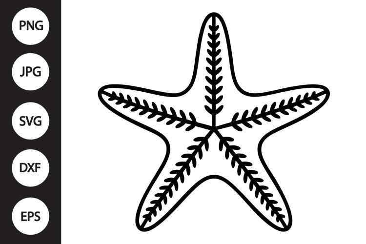 Starfish Outline SVG, Coloring Page example image 1
