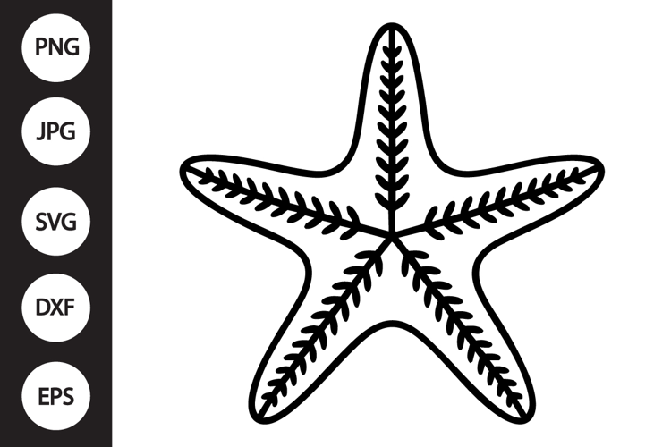 Starfish Outline SVG, Coloring Page
