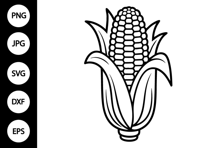 Corn Outline SVG, Coloring Page