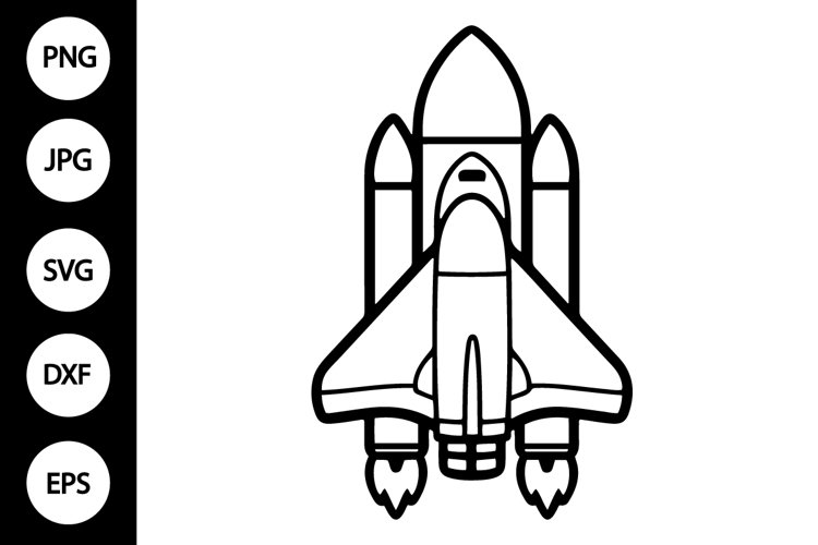 Outline Space Shuttle SVG, Coloring Page