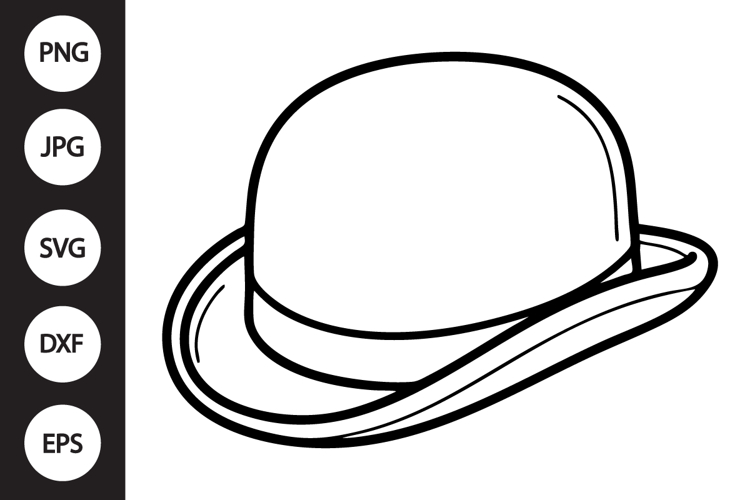 Bowler Hat SVG example image 1