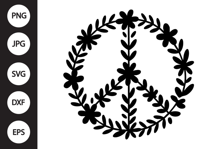 Floral Peace Sign Svg Image 3