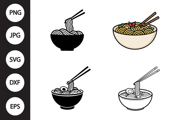 Noodles Bowl SVG, Noodles Bowl Clipart