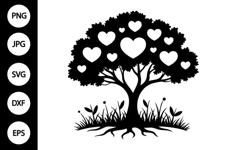 Family Tree with Hearts SVG