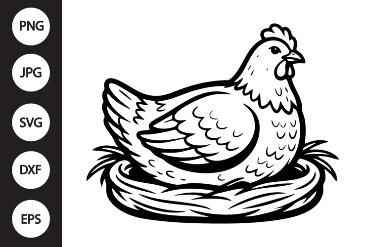 Chicken on Nest SVG