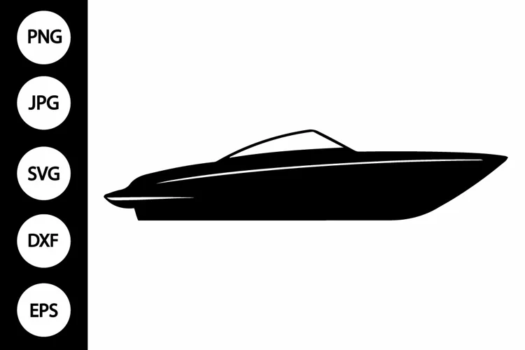 Silhouette Speedboat SVG