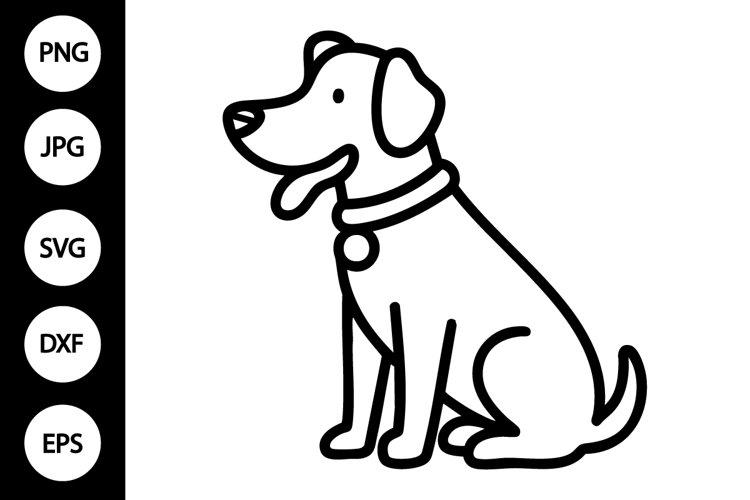 Outline Doodle Dog SVG, Coloring Page