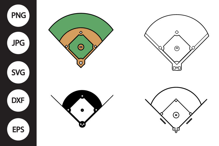 Baseball Field SVG, Baseball Field Clipart example image 1