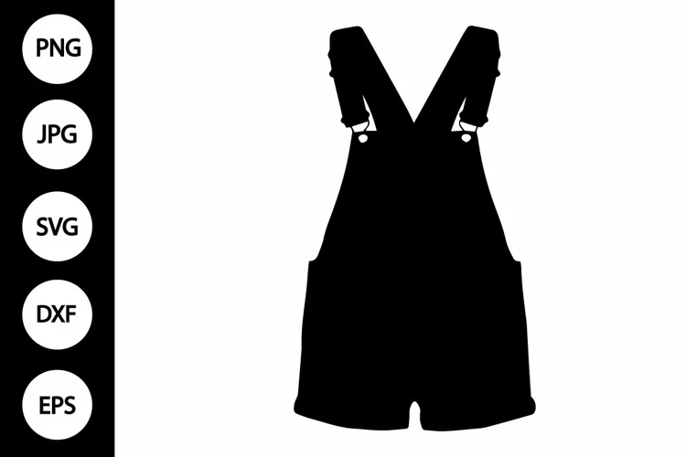 Silhouette Denim Overalls SVG