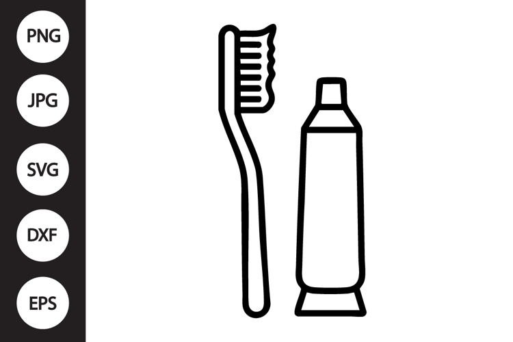 Toothbrush with Toothpaste SVG