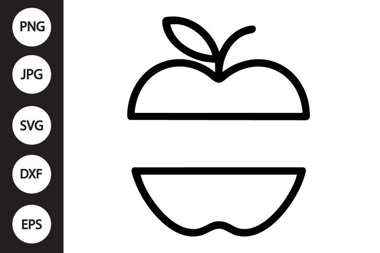Split Apple Monogram SVG example image 1