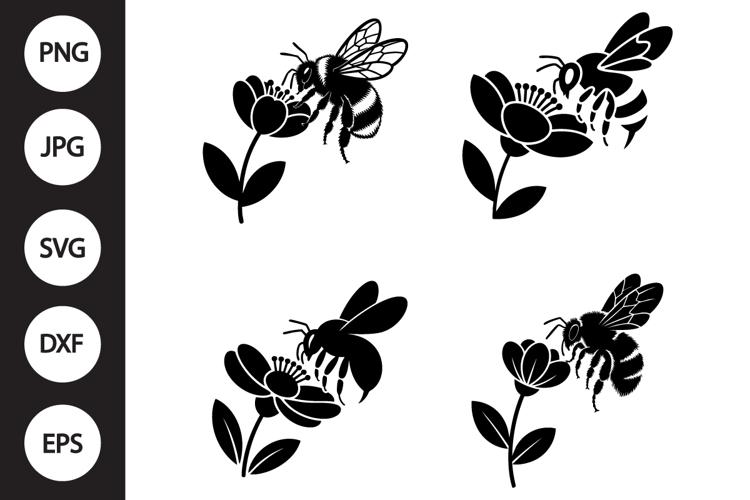 Flower With Bee Clipart