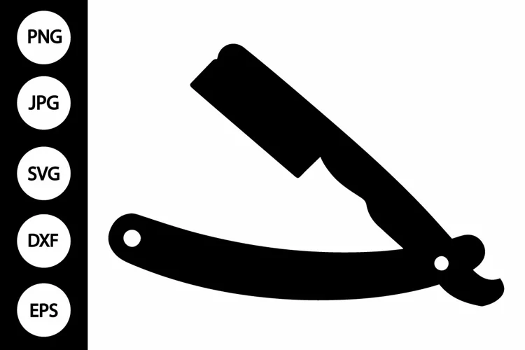 Silhouette Straight Razor SVG