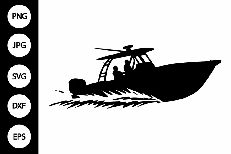 Silhouette Speedboat SVG
