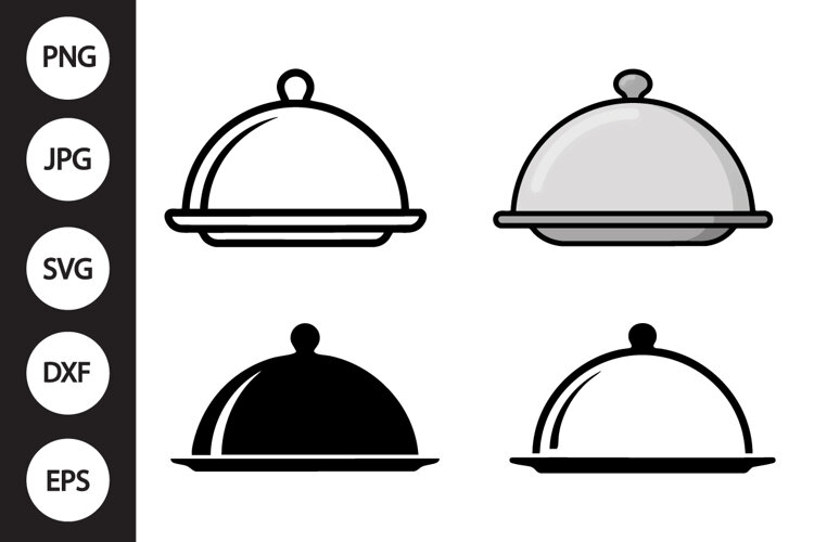 Restaurant Cloche SVG, Restaurant Cloche Clipart example image 1