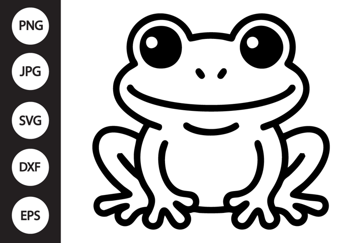 Frog Outline SVG, Coloring Page example image 1