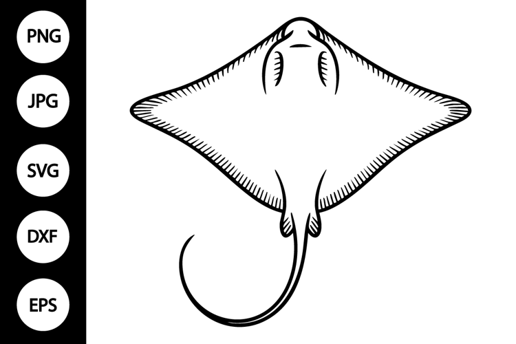 Stingray Outline SVG, Coloring Page