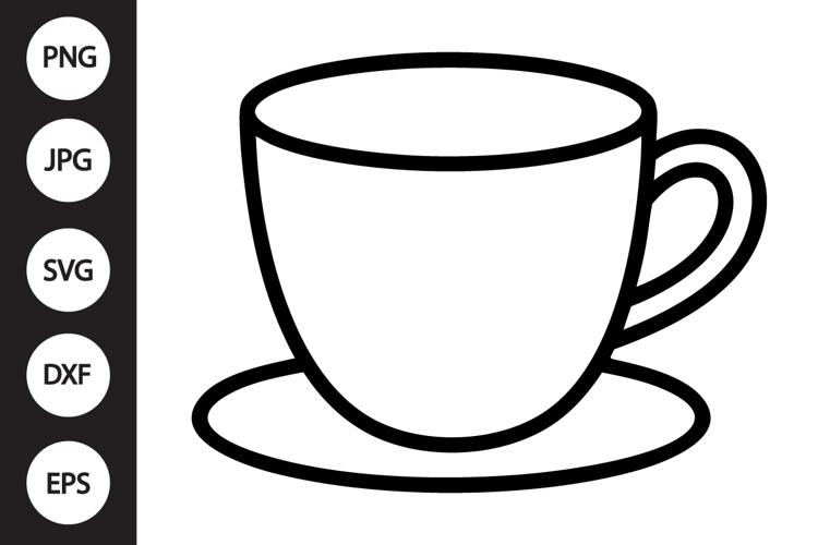 Coffee Mug Outline SVG, Coloring Page