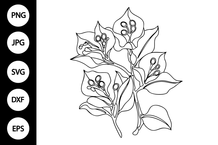 Flower Clipart Black And White Image 9