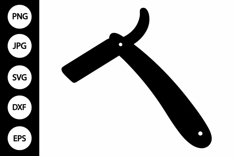 Silhouette Straight Razor SVG