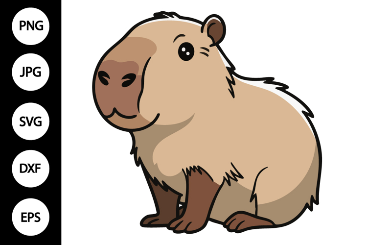 Cute Capybara SVG, Capybara Clipart example image 1
