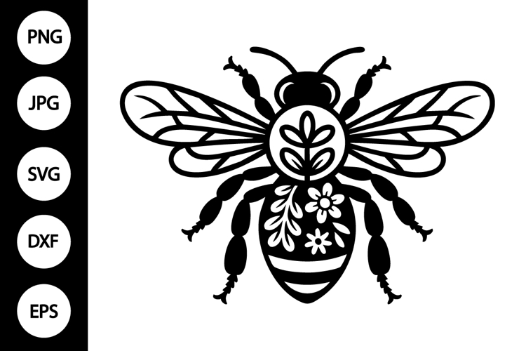 Floral Bee SVG